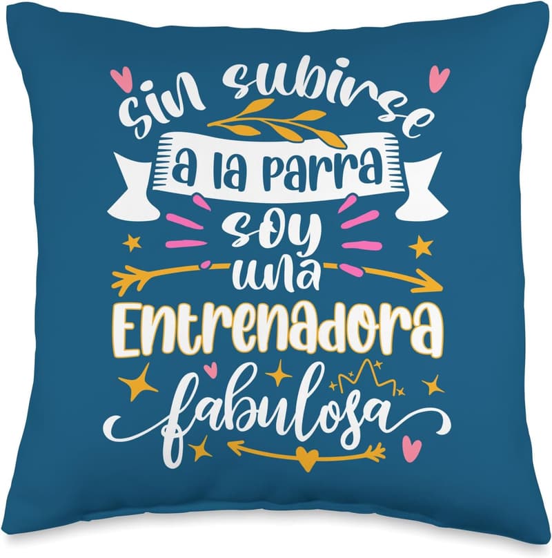 Fun Personal Trainer Throw Pillow for Women, 16x16, Multicolor
