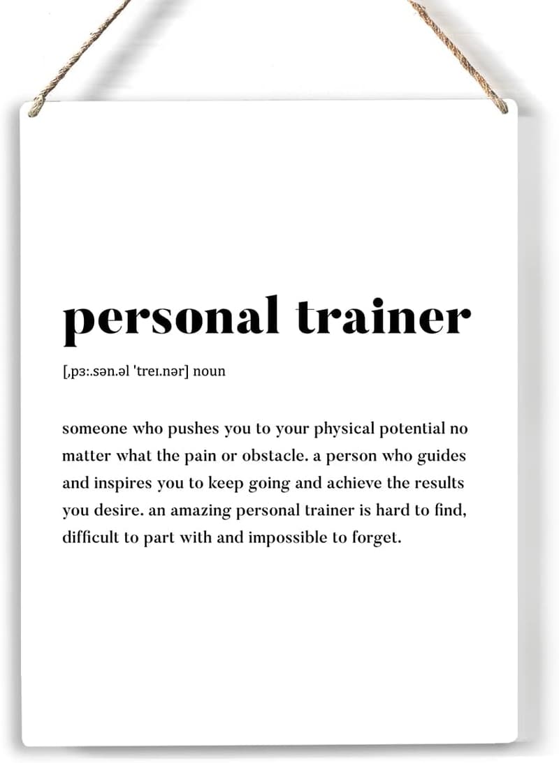 Personal Trainer Definition Wooden Sign Wall Art