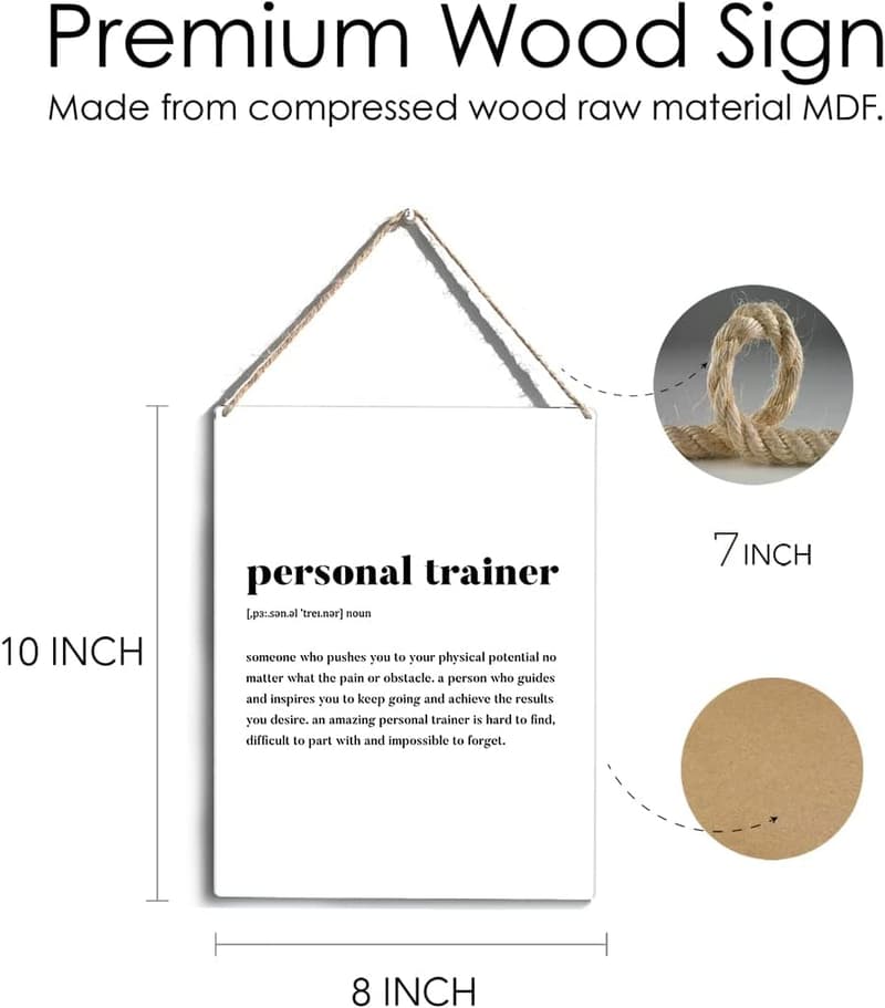 Personal Trainer Definition Wooden Sign Wall Art