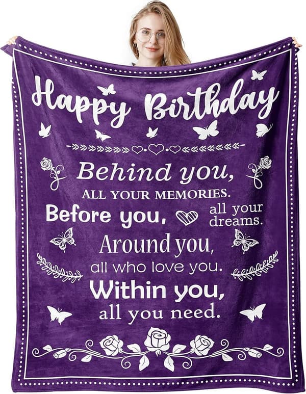 Purple Friendship Blanket - Unique Birthday Gift for Her/Him