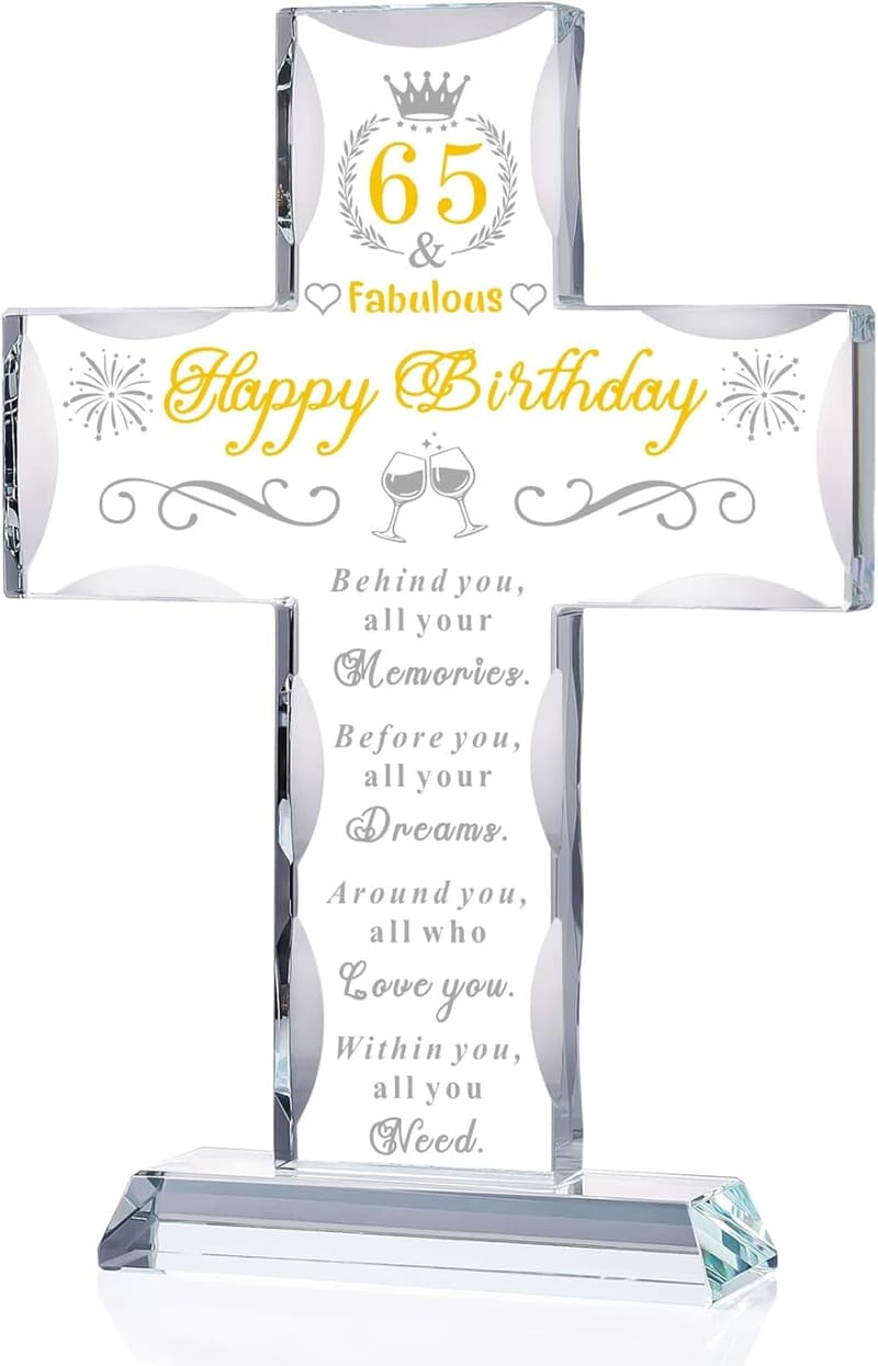 65th Birthday Religious Cross Gift for Him/Her
