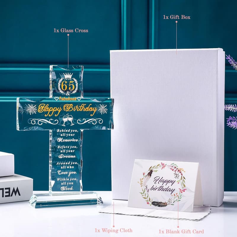 65th Birthday Religious Cross Gift for Him/Her