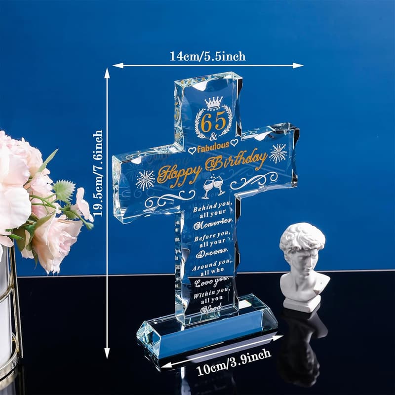 65th Birthday Religious Cross Gift for Him/Her