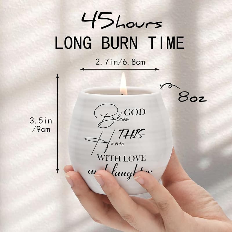 Christian Housewarming Gift: Handmade Lavender Scented Candle