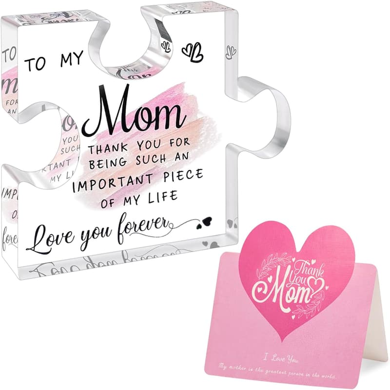 Engraved Acrylic Puzzle Piece for Mother's Day Gift