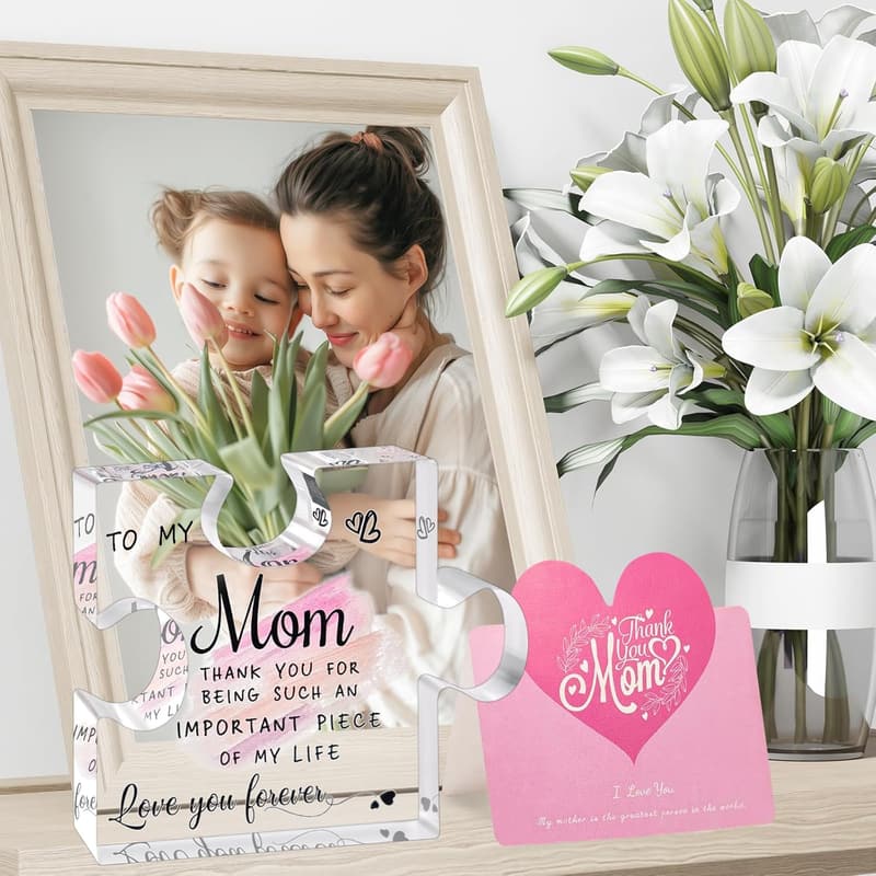 Engraved Acrylic Puzzle Piece for Mother's Day Gift