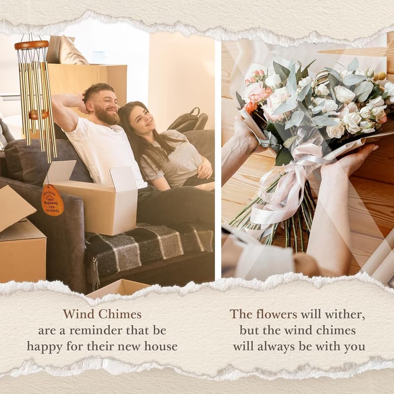 Housewarming Wind Chimes - Unique Gift for Couples & Homeowners