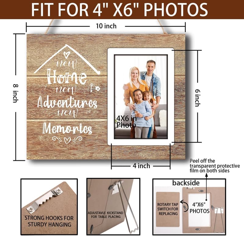 Housewarming Gift: 4x6 Photo Frame for Couples & Families