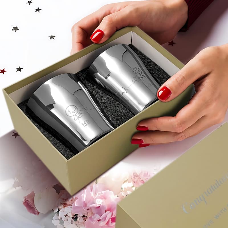 Engagement Anniversary 16 Oz Stainless Steel Cups for Couples