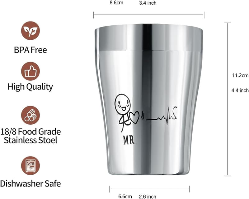 Engagement Anniversary 16 Oz Stainless Steel Cups for Couples