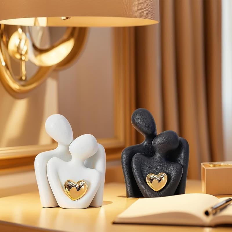 Couples Mini Abstract Statue - Romantic Home Decor