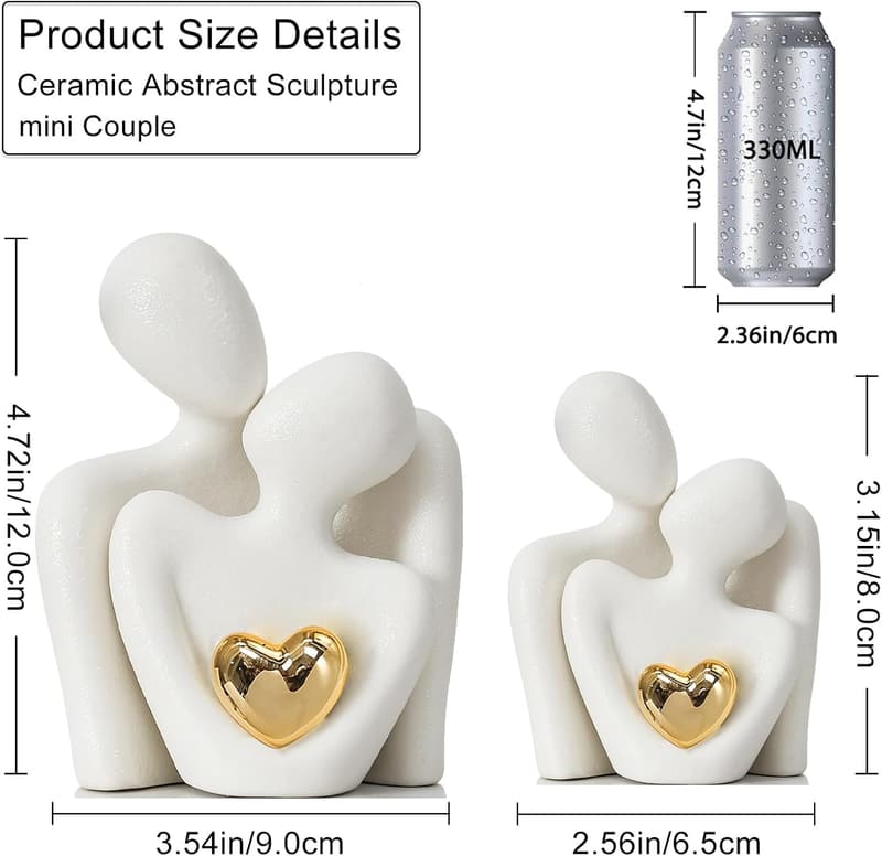 Couples Mini Abstract Statue - Romantic Home Decor