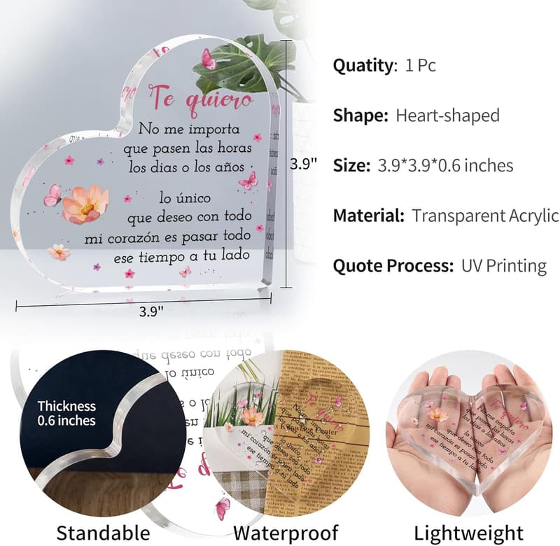 Valentine's Day Heart Acrylic Plaque for Wife