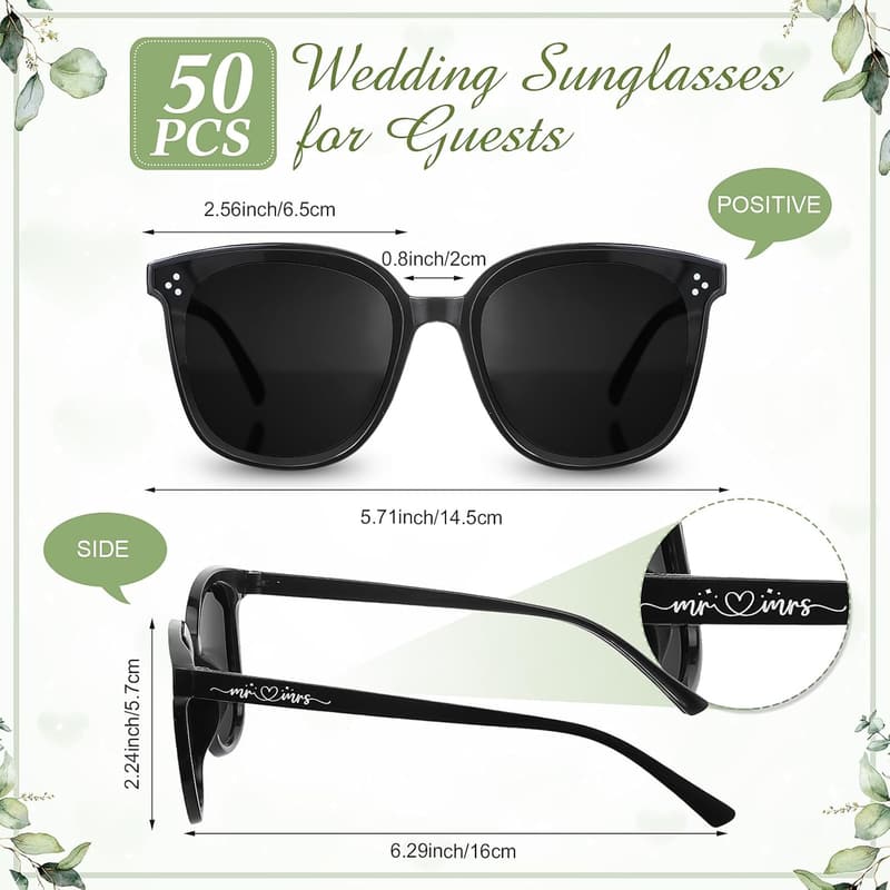 Wedding Party Sunglasses Favors with Wooden Love Sign Decor