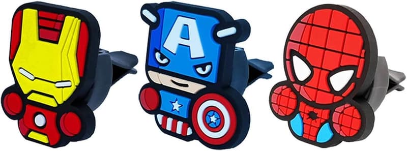 Superhero Air Vent Decoration Set - Marvel/DC Clips for Cars & Home