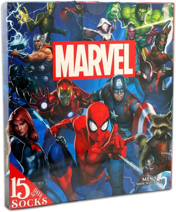 Marvel 15-Day Superhero Socks Bundle for Men & Women