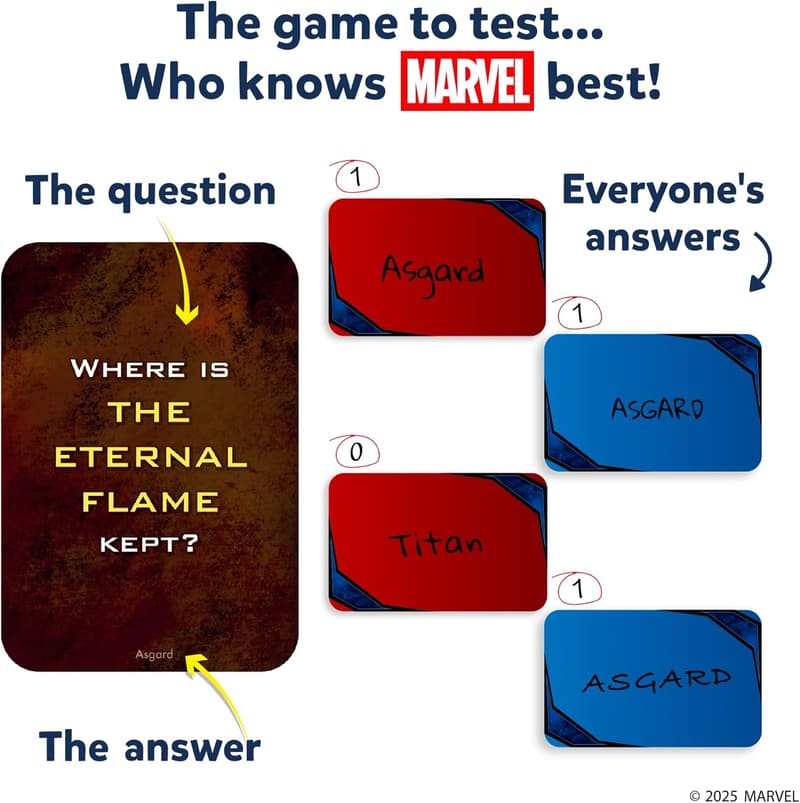 Marvel Quiz Card Game - Family Fun for Ages 8+
