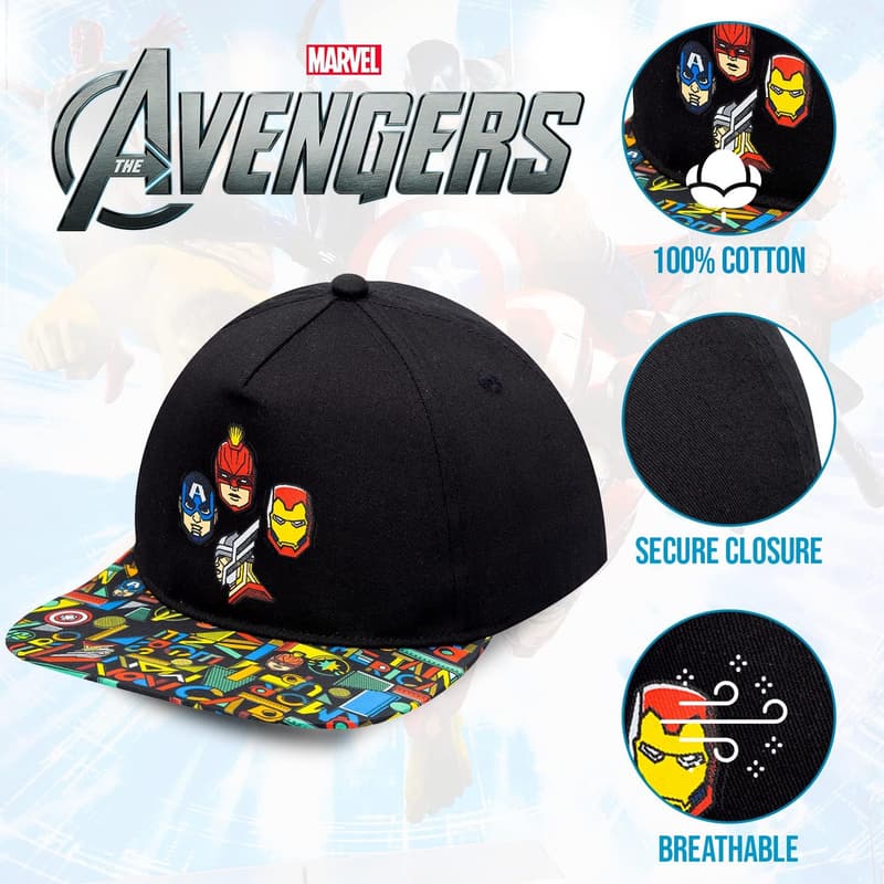 Avengers Baseball Cap for Boys Ages 5-14