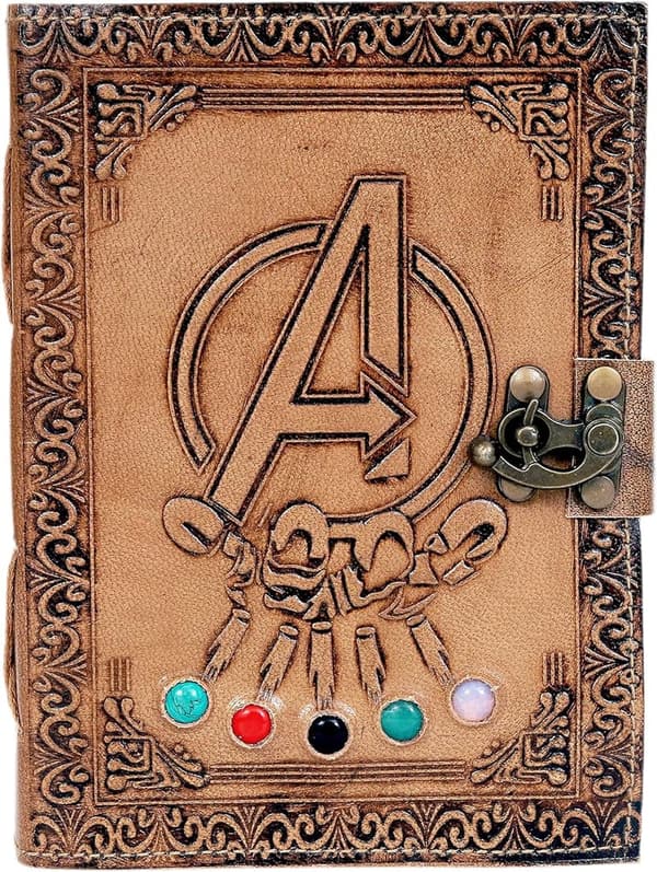 Avengers Thanos Stone Vintage Leather Journal - 7x5 Inches