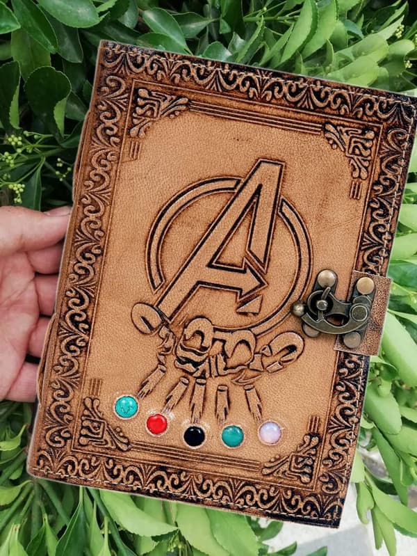 Avengers Thanos Stone Vintage Leather Journal - 7x5 Inches