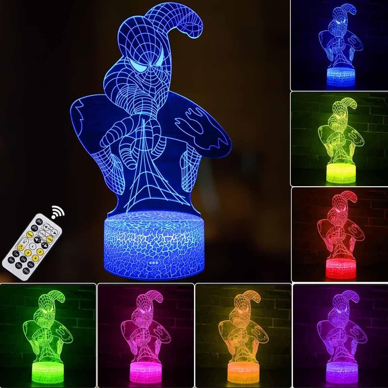 Superhero 3D LED Night Light with Touch & Remote Control