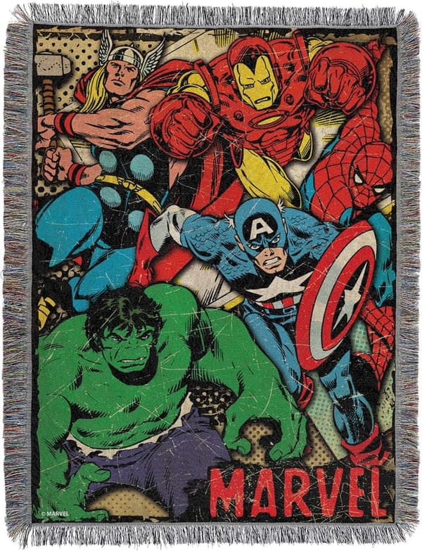 Retro Heroes Woven Tapestry Throw Blanket, 48