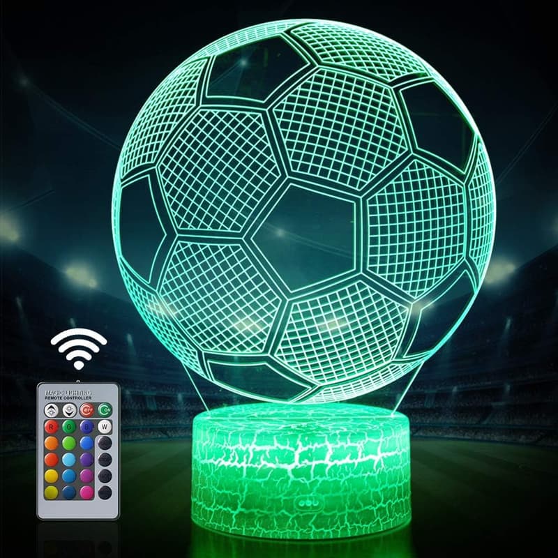 Soccer 3D Night Light Lamp with Remote & Touch Control
