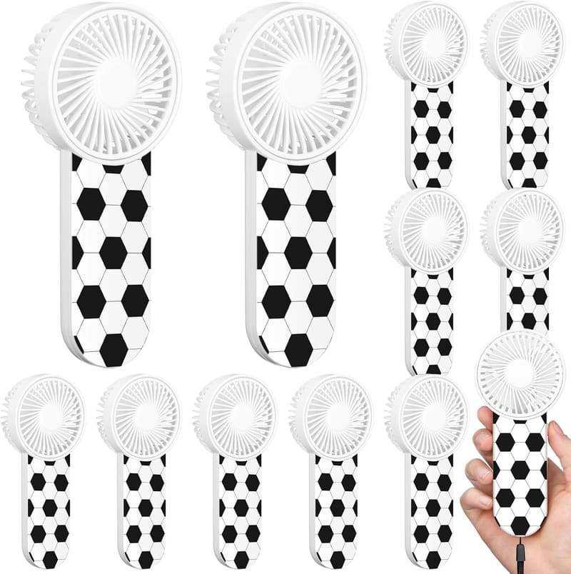Summer Soccer Party Portable Mini Handheld Fan - 12 Pcs
