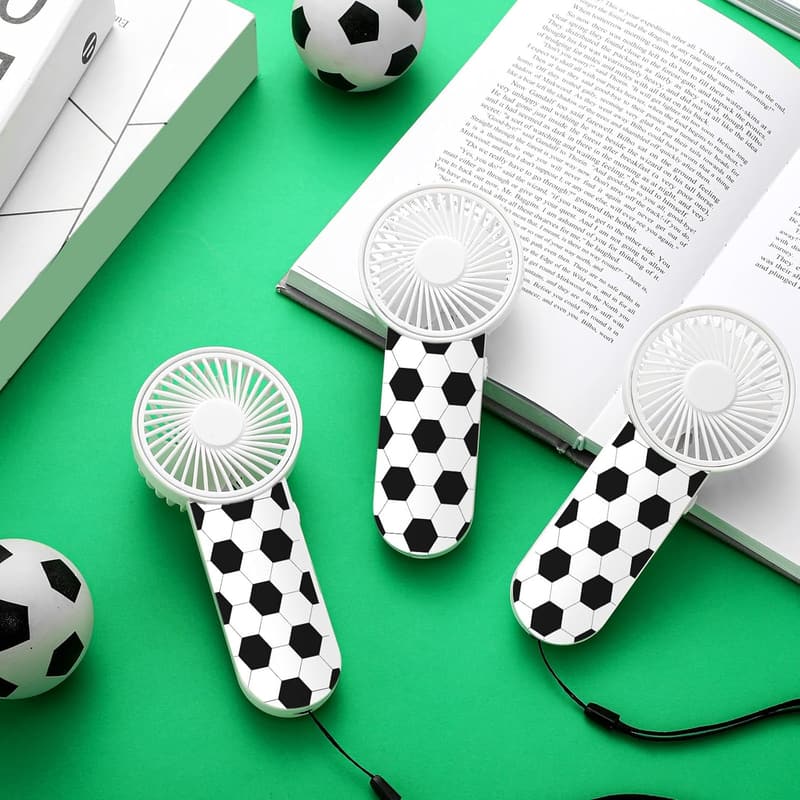 Summer Soccer Party Portable Mini Handheld Fan - 12 Pcs