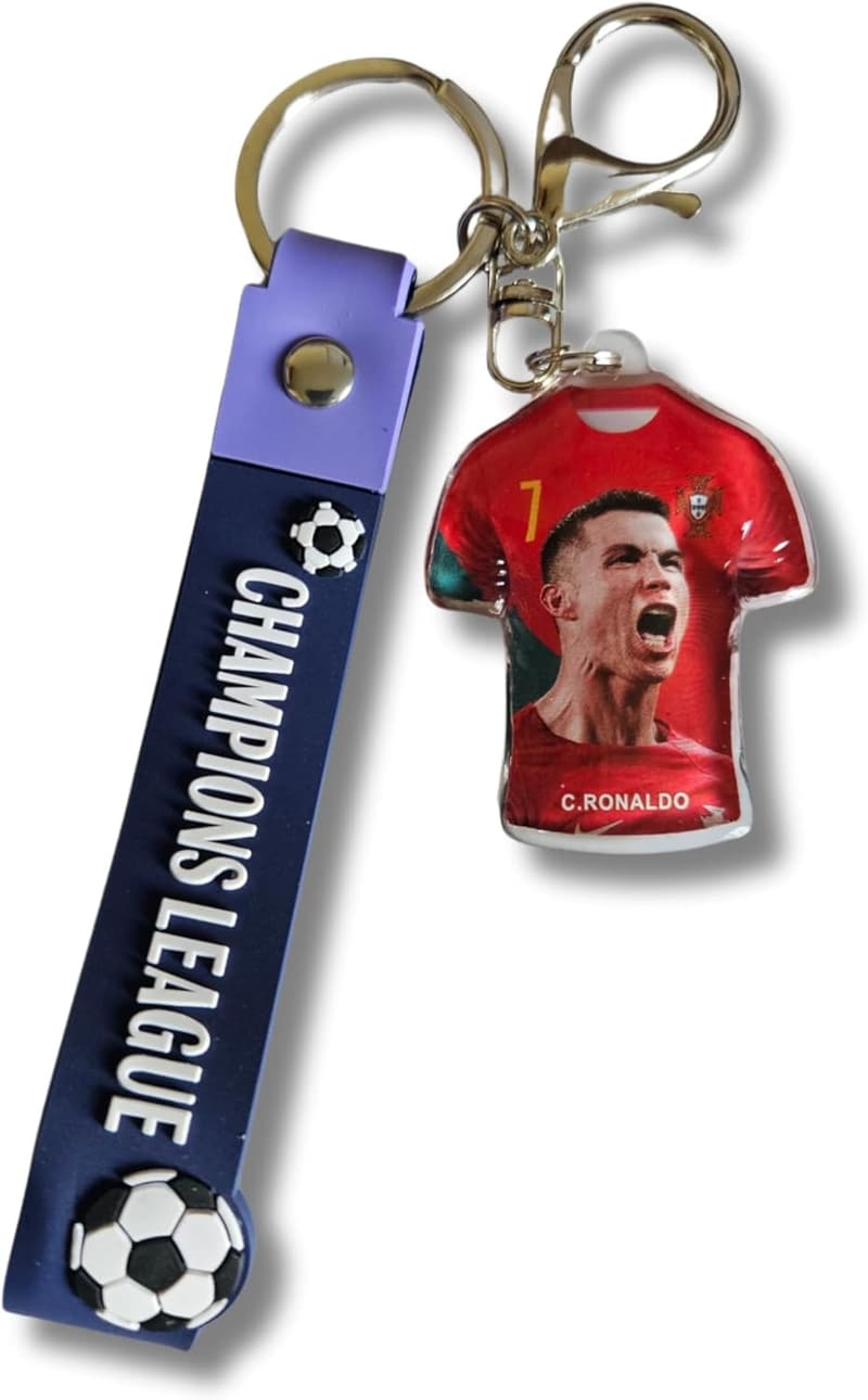Cristiano Ronaldo Keychain - Smiling Soccer Star Gift