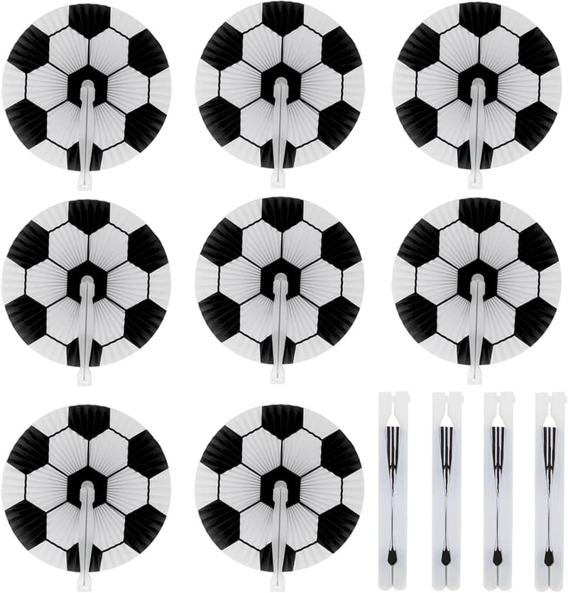 Soccer Birthday Party Foldable Fans - 12 Pack