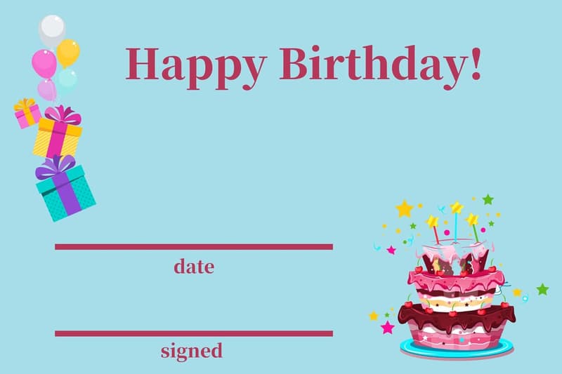 Bilingual Birthday Certificate Card (English & Spanish)
