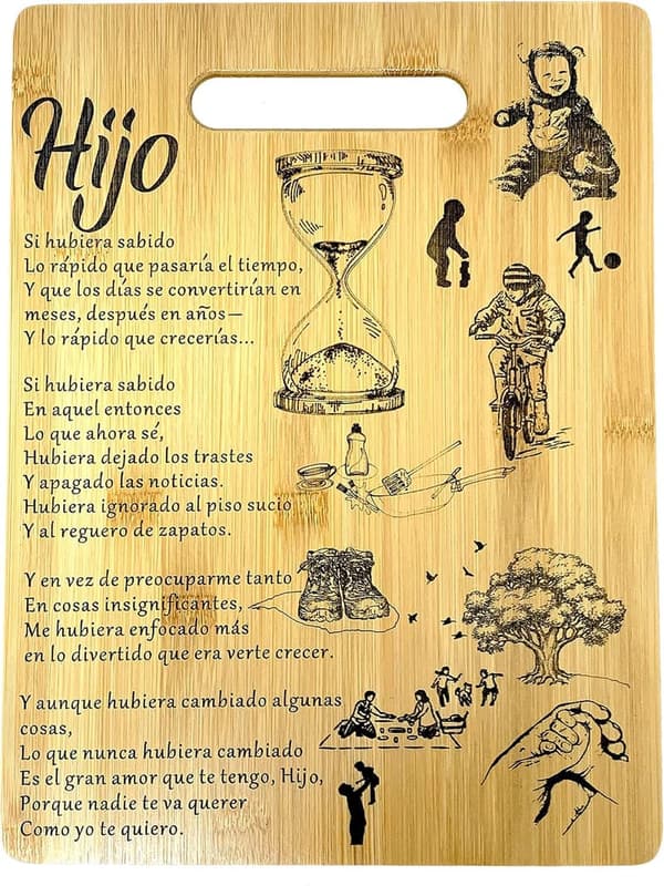 Engraved Bamboo Cutting Board for Son (9