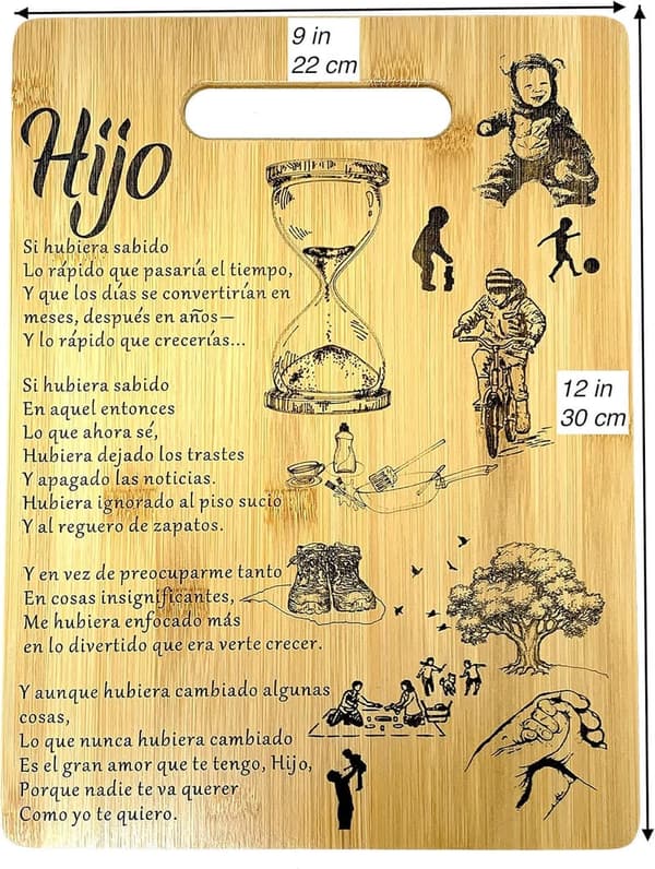 Engraved Bamboo Cutting Board for Son (9