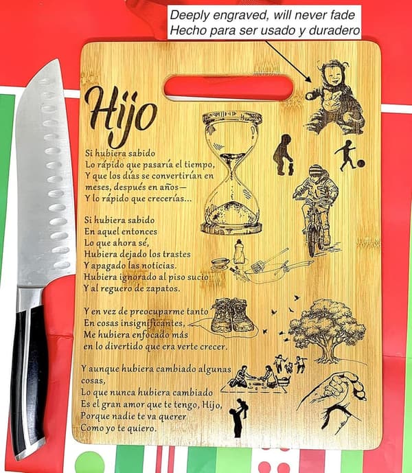 Engraved Bamboo Cutting Board for Son (9