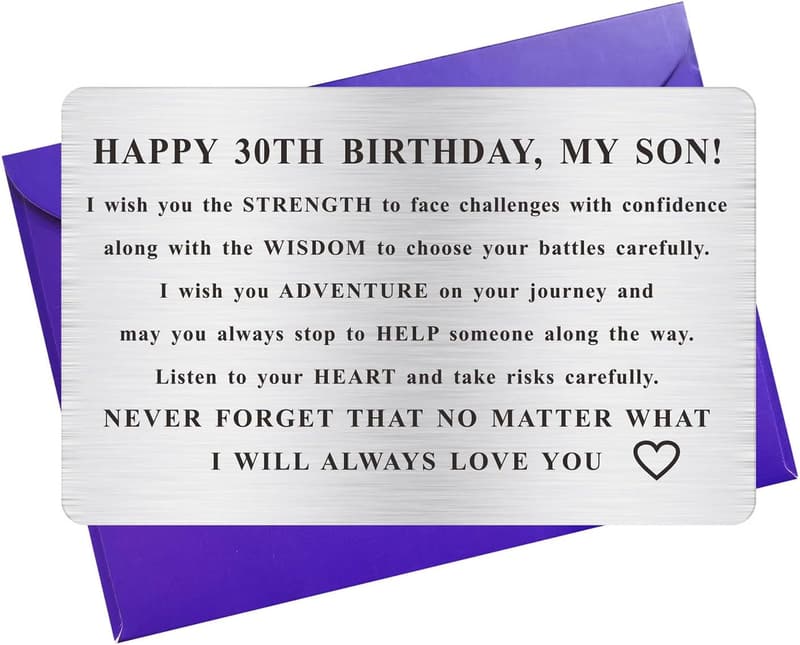 30th Birthday Metal Wallet Card for Son