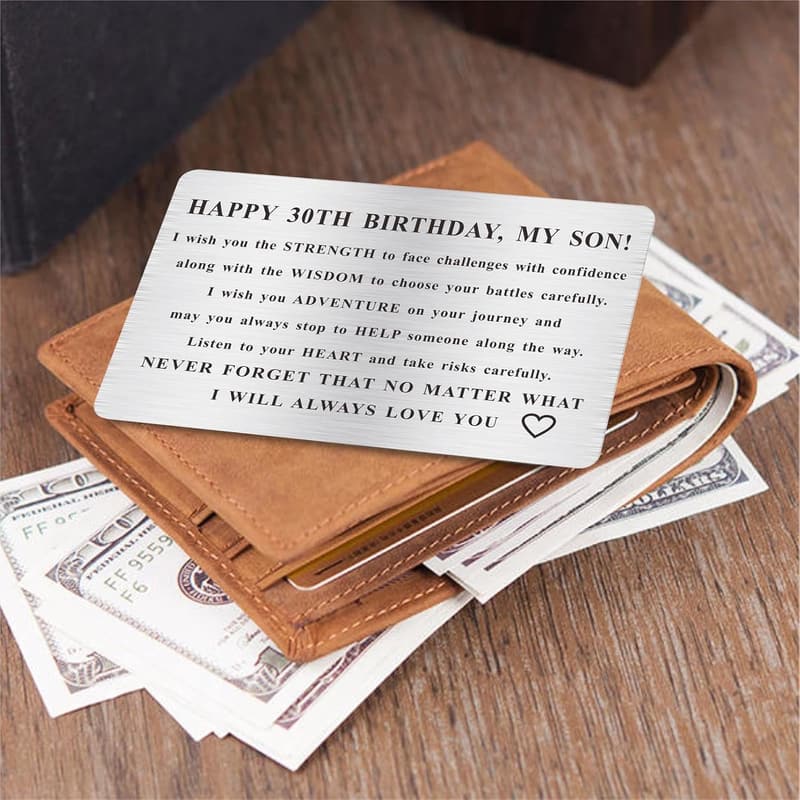 30th Birthday Metal Wallet Card for Son