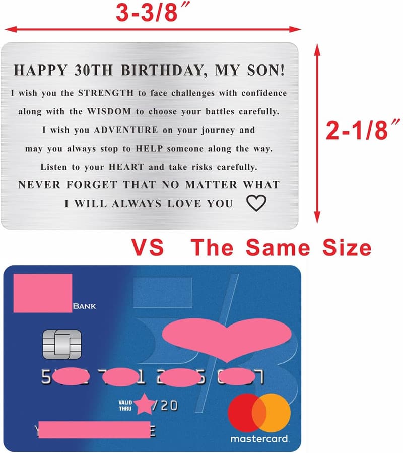 30th Birthday Metal Wallet Card for Son