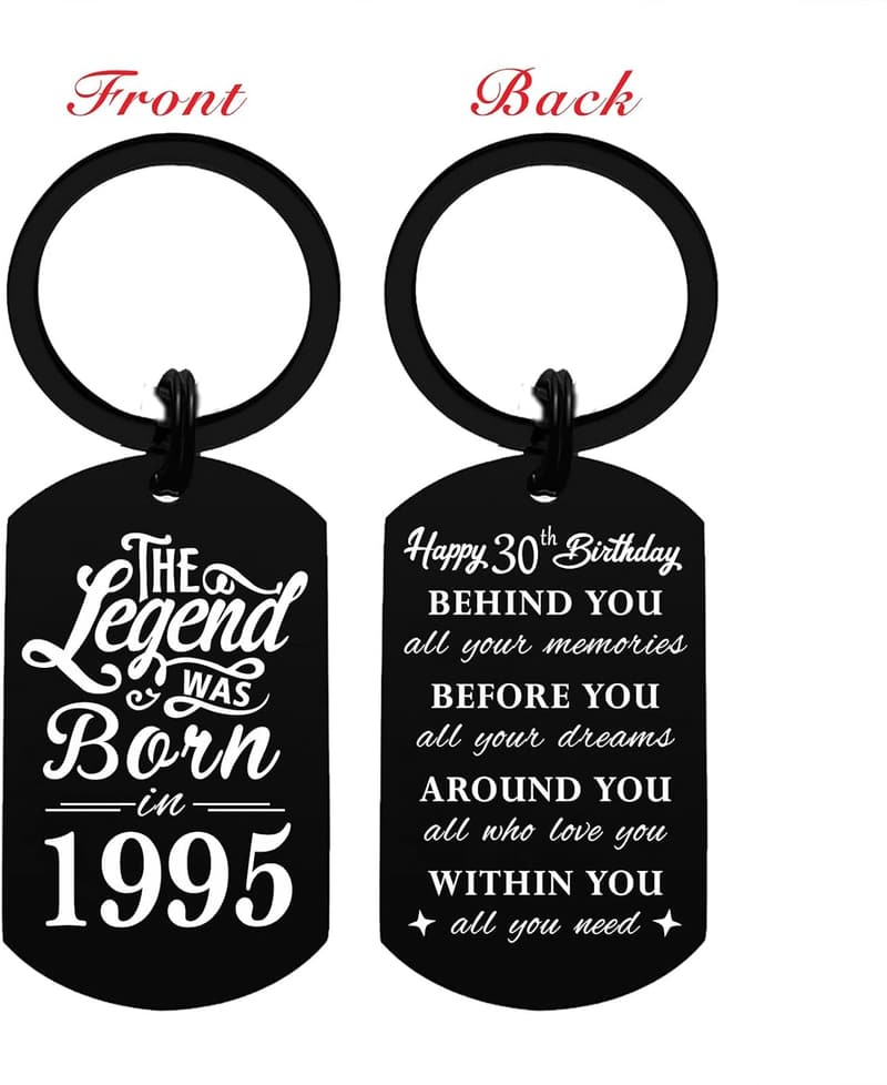 30th Birthday Keychain Gift for Him/Her, Born in 1995