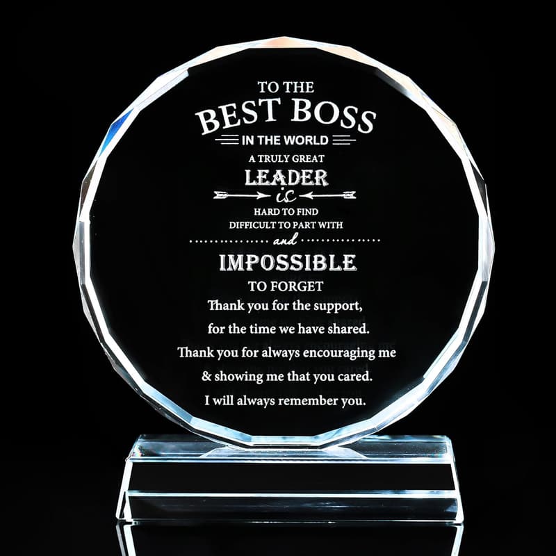 Boss Appreciation Gifts - Funny Crystal Paperweight for Men & Women