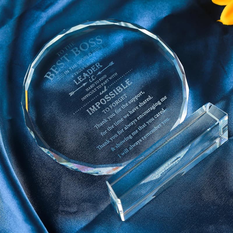 Boss Appreciation Gifts - Funny Crystal Paperweight for Men & Women