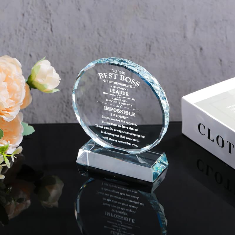 Boss Appreciation Gifts - Funny Crystal Paperweight for Men & Women
