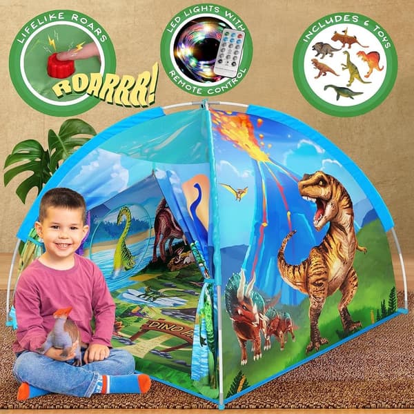 Dino Paradise Super Dome Tent with Roar Button & LED Lights