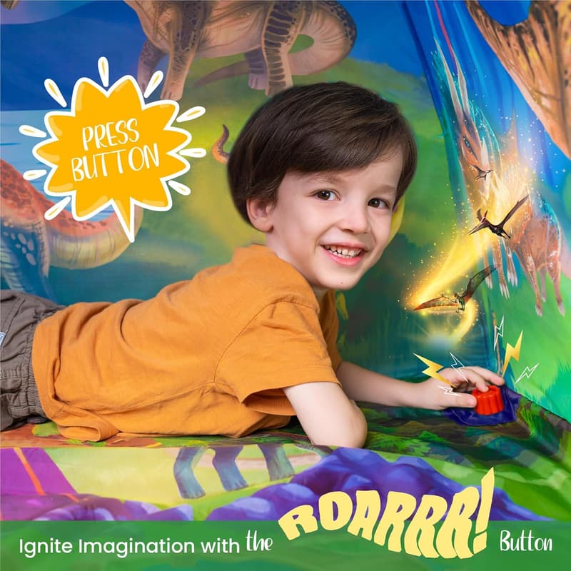 Dino Paradise Super Dome Tent with Roar Button & LED Lights