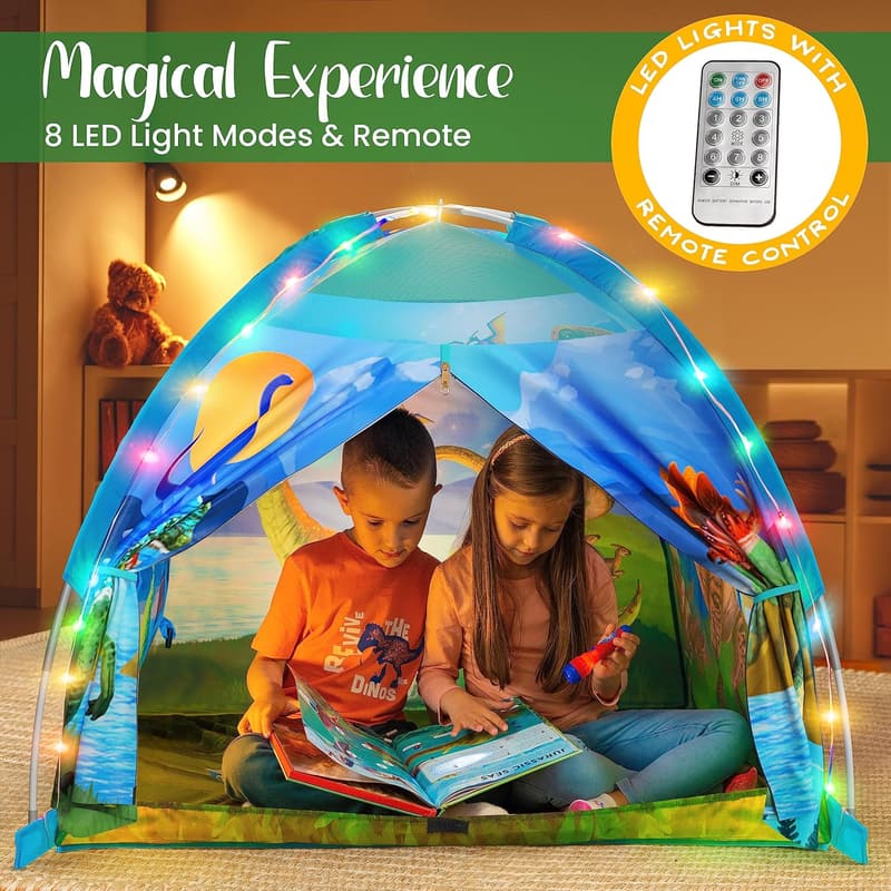Dino Paradise Super Dome Tent with Roar Button & LED Lights