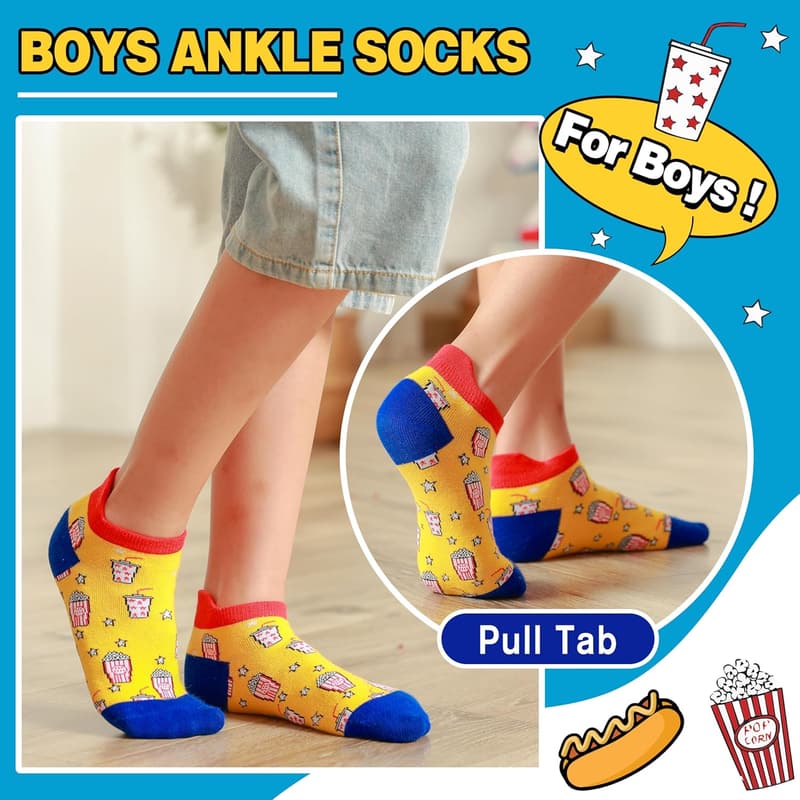 Kids' Low Cut Cartoon Ankle Socks - 6 Pairs