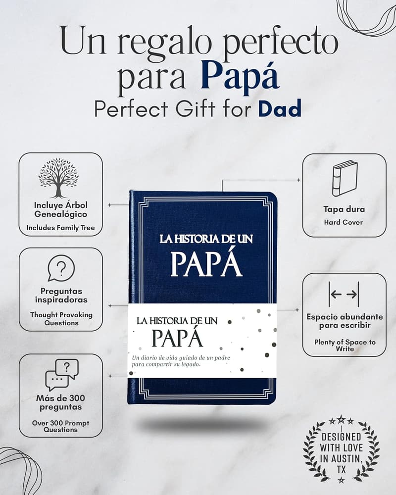 Personalized Storybook for Dad: Over 250 Questions, Father's Day Gift
