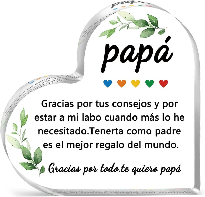 Father's Day Acrylic Heart Plaque - Gift for Dad from Kids
