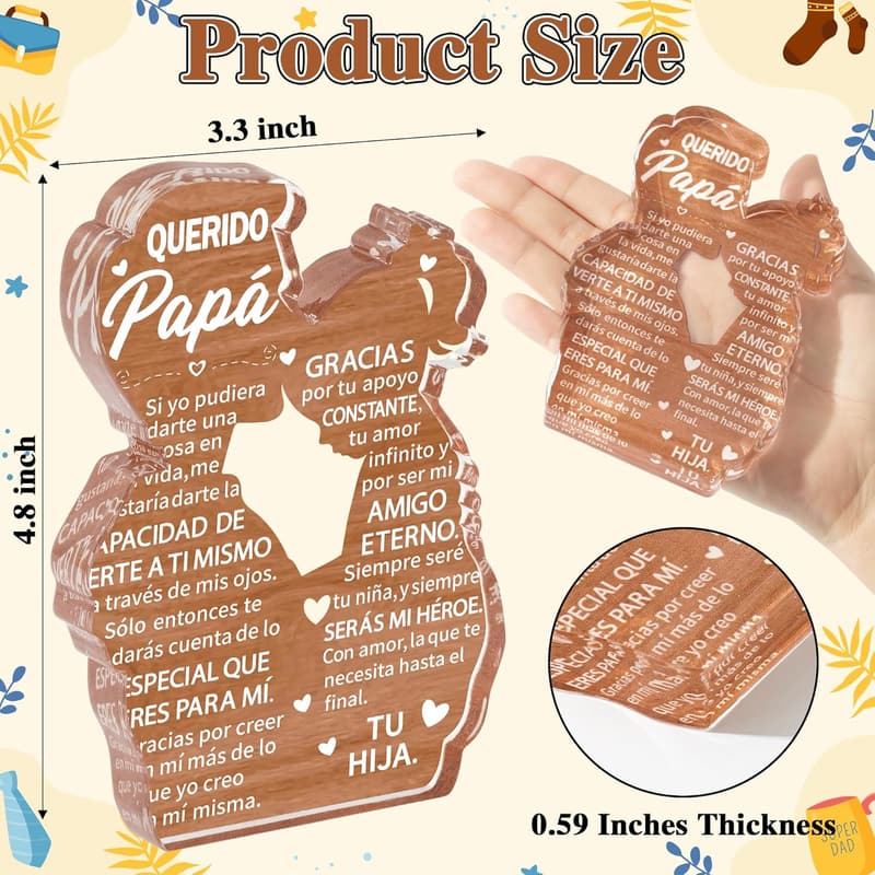 Father's Day Acrylic Keepsake Plaque for Dad from Daughter