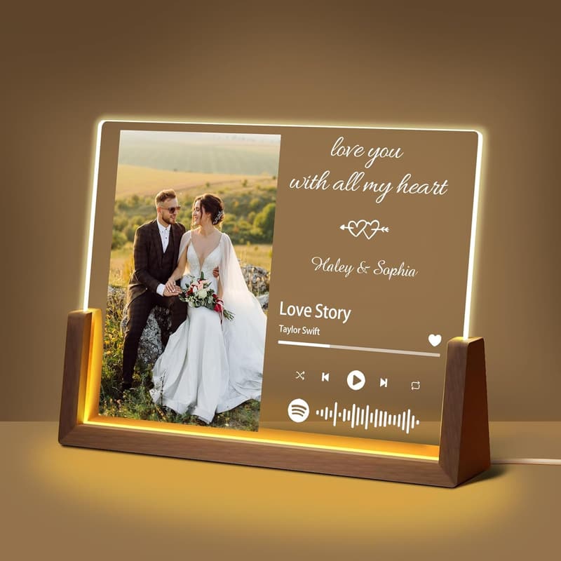 Personalized Spotify Plaque for Couples - Custom LED Frame